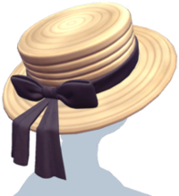 Straw Boater Hat with Black Ribbon.png