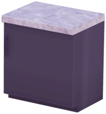 Black Single-Door Counter (Left Handle) with White Marble Top.png