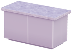 White Kitchen Island with White Marble Top.png