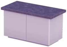 White Kitchen Island with Black Marble Top.png