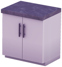 White Double-Door Counter with Black Marble Top.png