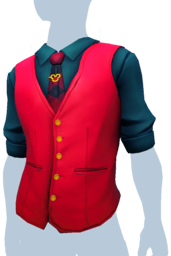 Elegant Red Vest with Tie Clip m.png