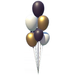 White, Yellow and Black Balloon Cluster.png