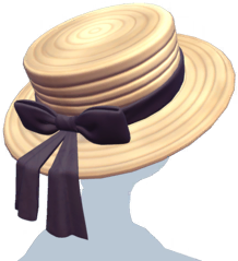 Straw Boater Hat with Black Ribbon.png