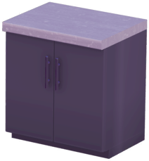 Black Double-Door Counter with Gray Marble Top.png