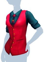Elegant Red Vest with Tie Clip.png