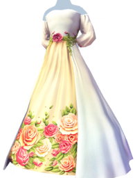 White and Pink Floral Gown m.png