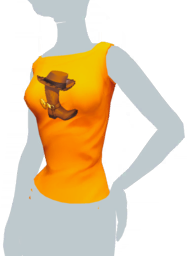 Orange "There's a Boot on my Shirt" Tank Top.png