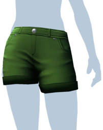 File:Green Rolled-Cuff Jean Shorts.png