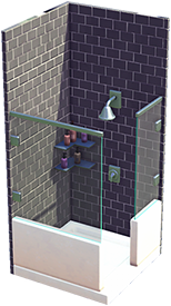 Black Tiled Shower Stall.png