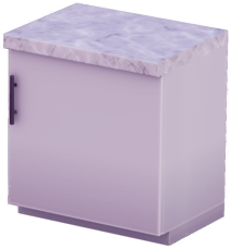 White Single-Door Counter (Left Handle) with White Marble Top.png
