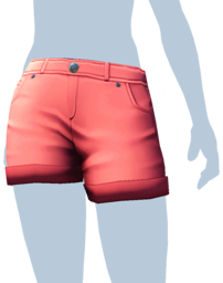 File:Pink Rolled-Cuff Jean Shorts.png