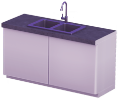 White Double-Basin Sink with Black Marble Top.png