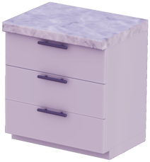 White Triple-Drawer Counter with White Marble Top.png