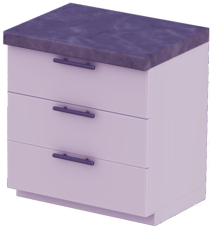 File:White Triple-Drawer Counter with Black Marble Top.png