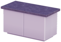 White Kitchen Island with Black Marble Top.png