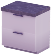 White Double-Drawer Counter with Black Marble Top.png