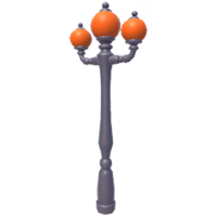 Round Orange Three-Pronged Lamppost.png