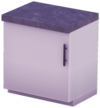 White Single-Door Counter (Right Handle) with Black Marble Top.png