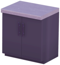 Black Double-Door Counter with Gray Marble Top.png