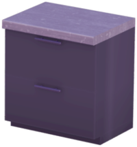 Black Double-Drawer Counter with Gray Marble Top.png