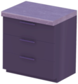 Black Triple-Drawer Counter with Gray Marble Top.png