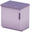 White Single-Door Counter (Right Handle) with Gray Marble Top.png