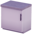 White Single-Door Counter (Right Handle) with Gray Marble Top.png
