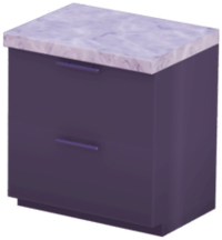 Black Double-Drawer Counter with White Marble Top.png