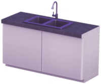 White Double-Basin Sink with Black Marble Top.png