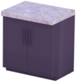 Black Double-Door Counter with White Marble Top.png