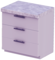 White Triple-Drawer Counter with White Marble Top.png