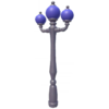 Round Blue Three-Pronged Lamppost.png