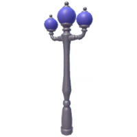 Round Blue Three-Pronged Lamppost.png